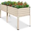 image:imageBest Choice Products 48x24x30in Galvanized Raised Garden Bed Metal Elevated Planter Box Vegetable Garden for Backyard Patio Balcony 100 Non Toxic Materials  Dark Brown Wood GrainBeige