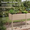 image:imageBest Choice Products 48x24x30in Galvanized Raised Garden Bed Metal Elevated Planter Box Vegetable Garden for Backyard Patio Balcony 100 Non Toxic Materials  Dark Brown Wood GrainBeige