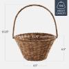 image:imageBest Choice Products Handwoven Gift Basket for Mothers Day Large Woven Storage Basket for Gifts Candles amp Flowers WCollapsible Handle Tapered Shape Water Hyacinth 15 Inch Basket  WhiteChestnut