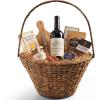 image:imageBest Choice Products Handwoven Gift Basket for Mothers Day Large Woven Storage Basket for Gifts Candles amp Flowers WCollapsible Handle Tapered Shape Water Hyacinth 15 Inch Basket  WhiteChestnut