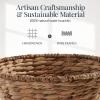 image:imageBest Choice Products Handwoven Gift Basket for Mothers Day Large Woven Storage Basket for Gifts Candles amp Flowers WCollapsible Handle Tapered Shape Water Hyacinth 15 Inch Basket  WhiteChestnut