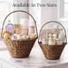 image:imageBest Choice Products Handwoven Gift Basket for Mothers Day Large Woven Storage Basket for Gifts Candles amp Flowers WCollapsible Handle Tapered Shape Water Hyacinth 15 Inch Basket  WhiteChestnut