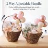 image:imageBest Choice Products Handwoven Gift Basket for Mothers Day Large Woven Storage Basket for Gifts Candles amp Flowers WCollapsible Handle Tapered Shape Water Hyacinth 15 Inch Basket  WhiteChestnut