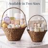 image:imageBest Choice Products Handwoven Gift Basket for Mothers Day Large Woven Storage Basket for Gifts Candles amp Flowers WCollapsible Handle Tapered Shape Water Hyacinth 15 Inch Basket  WhiteChestnut