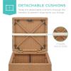 image:imageBest Choice Products Set of 2 Wicker Ottomans Multipurpose Outdoor Furniture for Patio Backyard Additional Seating Footrest Side Table wStorage Removable Cushions  BrownBeigeNaturalIvory