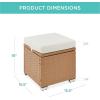 image:imageBest Choice Products Set of 2 Wicker Ottomans Multipurpose Outdoor Furniture for Patio Backyard Additional Seating Footrest Side Table wStorage Removable Cushions  BrownBeigeNaturalIvory