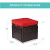 image:imageBest Choice Products Set of 2 Wicker Ottomans Multipurpose Outdoor Furniture for Patio Backyard Additional Seating Footrest Side Table wStorage Removable Cushions  BrownBeigeRedBrown