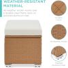 image:imageBest Choice Products Set of 2 Wicker Ottomans Multipurpose Outdoor Furniture for Patio Backyard Additional Seating Footrest Side Table wStorage Removable Cushions  BrownBeigeNaturalIvory