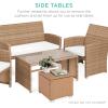 image:imageBest Choice Products Set of 2 Wicker Ottomans Multipurpose Outdoor Furniture for Patio Backyard Additional Seating Footrest Side Table wStorage Removable Cushions  BrownBeigeNaturalIvory