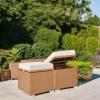 image:imageBest Choice Products Set of 2 Wicker Ottomans Multipurpose Outdoor Furniture for Patio Backyard Additional Seating Footrest Side Table wStorage Removable Cushions  BrownBeigeNaturalIvory
