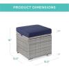 image:imageBest Choice Products Set of 2 Wicker Ottomans Multipurpose Outdoor Furniture for Patio Backyard Additional Seating Footrest Side Table wStorage Removable Cushions  BrownBeigeGrayNavy