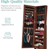 image:imageBest Choice Products Freestanding Jewelry Armoire Cabinet Full Length Standing Mirror Lockable Makeup Storage Organizer wVelvet Lining 3 Angles Lock Accessory Pouch 5 Shelves  Dusty PinkWalnut