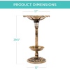 image:imageBest Choice Products Outdoor Solar Lighted Pedestal Bird Bath Fountain Decoration wPlanter Integrated Panel Scroll Accents for Lawn Garden  GreenBronze