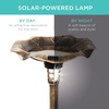 image:imageBest Choice Products Outdoor Solar Lighted Pedestal Bird Bath Fountain Decoration wPlanter Integrated Panel Scroll Accents for Lawn Garden  GreenBronze