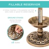 image:imageBest Choice Products Outdoor Solar Lighted Pedestal Bird Bath Fountain Decoration wPlanter Integrated Panel Scroll Accents for Lawn Garden  GreenBronze