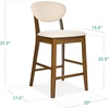 image:imageBest Choice Products Set of 2 CounterHeight Bar Stools MidCentury Modern Armless Wood Stools WUpholstered Seat Cushion amp Backrest for Kitchen Island or Dining Room Bar  WalnutGrayWalnutCream