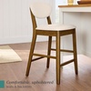 image:imageBest Choice Products Set of 2 CounterHeight Bar Stools MidCentury Modern Armless Wood Stools WUpholstered Seat Cushion amp Backrest for Kitchen Island or Dining Room Bar  WalnutGrayWalnutCream