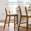 image:imageBest Choice Products Set of 2 CounterHeight Bar Stools MidCentury Modern Armless Wood Stools WUpholstered Seat Cushion amp Backrest for Kitchen Island or Dining Room Bar  WalnutGrayWalnutCream