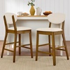 image:imageBest Choice Products Set of 2 CounterHeight Bar Stools MidCentury Modern Armless Wood Stools WUpholstered Seat Cushion amp Backrest for Kitchen Island or Dining Room Bar  WalnutGrayWalnutCream