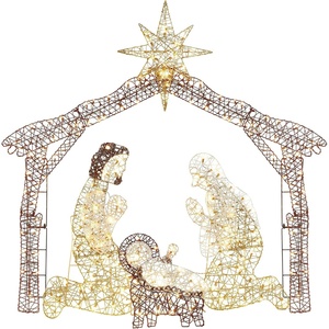 image:imageBest Choice Products 6ft Lighted Outdoor Nativity Scene Christmas Holy Family Yard Decoration w 190 LED Lights Stakes Zip Ties