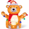 image:imageBest Choice Products 5ft Lighted PopUp Teddy Bear Large Outdoor Christmas Holiday Decoration w 200 LED Lights Hat Scarf Multicolored Lights3ft