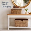 image:imageBest Choice Products Set of 2 XLarge amp Medium Woven Storage Baskets WLids Hyacinth Nesting Bins Handwoven Organizer Baskets WHandles for Bedroom Living Room Laundry Room Or Office  NaturalChestnut