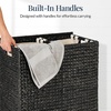 image:imageBest Choice Products XLarge Laundry Hamper with Lid Natural Handwoven Hyacinth Laundry Basket WRemoveable amp Washable Liner Bag Portable Handles 53 Gallon 200 liters  ChestnutBlack