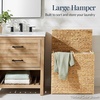 image:imageBest Choice Products XLarge Laundry Hamper with Lid Natural Handwoven Hyacinth Laundry Basket WRemoveable amp Washable Liner Bag Portable Handles 53 Gallon 200 liters  ChestnutBlack