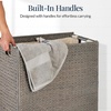 image:imageBest Choice Products XLarge Laundry Hamper with Lid Natural Handwoven Hyacinth Laundry Basket WRemoveable amp Washable Liner Bag Portable Handles 53 Gallon 200 liters  ChestnutGray