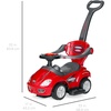 image:imageBest Choice Products Kids 3in1 Push and Pedal Car Toddler Ride On wHandle Horn Music  BlackRed