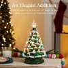 image:imageBest Choice Products 15in Ceramic Christmas Tree Prelit HandPainted Tabletop Holiday Tree 2 Star Toppers 64 Lights  Green wWarm White BulbsFrosted W Multicolored Lights