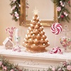 image:imageBest Choice Products 15in Ceramic Christmas Tree Prelit HandPainted Tabletop Holiday Tree 2 Star Toppers 64 Lights  Green wWarm White BulbsGingerbread  White