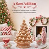 image:imageBest Choice Products 15in Ceramic Christmas Tree Prelit HandPainted Tabletop Holiday Tree 2 Star Toppers 64 Lights  Green wWarm White BulbsGingerbread  White