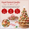 image:imageBest Choice Products 15in Ceramic Christmas Tree Prelit HandPainted Tabletop Holiday Tree 2 Star Toppers 64 Lights  Green wWarm White BulbsGingerbread  Multi