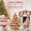 image:imageBest Choice Products 15in Ceramic Christmas Tree Prelit HandPainted Tabletop Holiday Tree 2 Star Toppers 64 Lights  Green wWarm White BulbsGingerbread  Multi