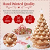 image:imageBest Choice Products 15in Ceramic Christmas Tree Prelit HandPainted Tabletop Holiday Tree 2 Star Toppers 64 Lights  Green wWarm White BulbsGingerbread  White