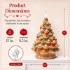 image:imageBest Choice Products 15in Ceramic Christmas Tree Prelit HandPainted Tabletop Holiday Tree 2 Star Toppers 64 Lights  Green wWarm White BulbsGingerbread  Multi