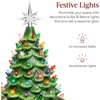 image:imageBest Choice Products 15in Ceramic Christmas Tree Prelit HandPainted Tabletop Holiday Tree 2 Star Toppers 64 Lights  Green wWarm White BulbsGreen W Multicolored Lights