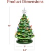 image:imageBest Choice Products 15in Ceramic Christmas Tree Prelit HandPainted Tabletop Holiday Tree 2 Star Toppers 64 Lights  Green wWarm White BulbsGreen W Multicolored Lights