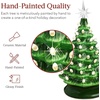 image:imageBest Choice Products 15in Ceramic Christmas Tree Prelit HandPainted Tabletop Holiday Tree 2 Star Toppers 64 Lights  Green wWarm White BulbsGreen W Warm White Lights