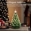 image:imageBest Choice Products 15in Ceramic Christmas Tree Prelit HandPainted Tabletop Holiday Tree 2 Star Toppers 64 Lights  Green wWarm White BulbsGreen W Warm White Lights