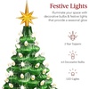 image:imageBest Choice Products 15in Ceramic Christmas Tree Prelit HandPainted Tabletop Holiday Tree 2 Star Toppers 64 Lights  Green wWarm White BulbsGreen W Warm White Lights