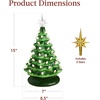image:imageBest Choice Products 15in Ceramic Christmas Tree Prelit HandPainted Tabletop Holiday Tree 2 Star Toppers 64 Lights  Green wWarm White BulbsGreen W Warm White Lights