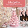 image:imageBest Choice Products 15in Ceramic Christmas Tree Prelit HandPainted Tabletop Holiday Tree 2 Star Toppers 64 Lights  Green wWarm White BulbsPink W Pink Lights