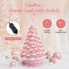 image:imageBest Choice Products 15in Ceramic Christmas Tree Prelit HandPainted Tabletop Holiday Tree 2 Star Toppers 64 Lights  Green wWarm White BulbsPink W Pink Lights