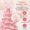 image:imageBest Choice Products 15in Ceramic Christmas Tree Prelit HandPainted Tabletop Holiday Tree 2 Star Toppers 64 Lights  Green wWarm White BulbsPink W Pink Lights