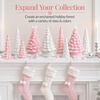 image:imageBest Choice Products 15in Ceramic Christmas Tree Prelit HandPainted Tabletop Holiday Tree 2 Star Toppers 64 Lights  Green wWarm White BulbsPink W White Lights