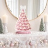 image:imageBest Choice Products 15in Ceramic Christmas Tree Prelit HandPainted Tabletop Holiday Tree 2 Star Toppers 64 Lights  Green wWarm White BulbsPink W White Lights