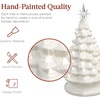image:imageBest Choice Products 15in Ceramic Christmas Tree Prelit HandPainted Tabletop Holiday Tree 2 Star Toppers 64 Lights  Green wWarm White BulbsWhite W Warm White Lights