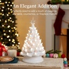 image:imageBest Choice Products 15in Ceramic Christmas Tree Prelit HandPainted Tabletop Holiday Tree 2 Star Toppers 64 Lights  Green wWarm White BulbsWhite W Warm White Lights